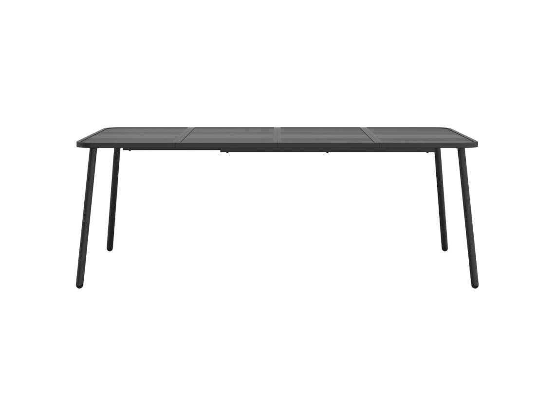 Mesa De Jardim 200x100x71 Cm Aço Antracite