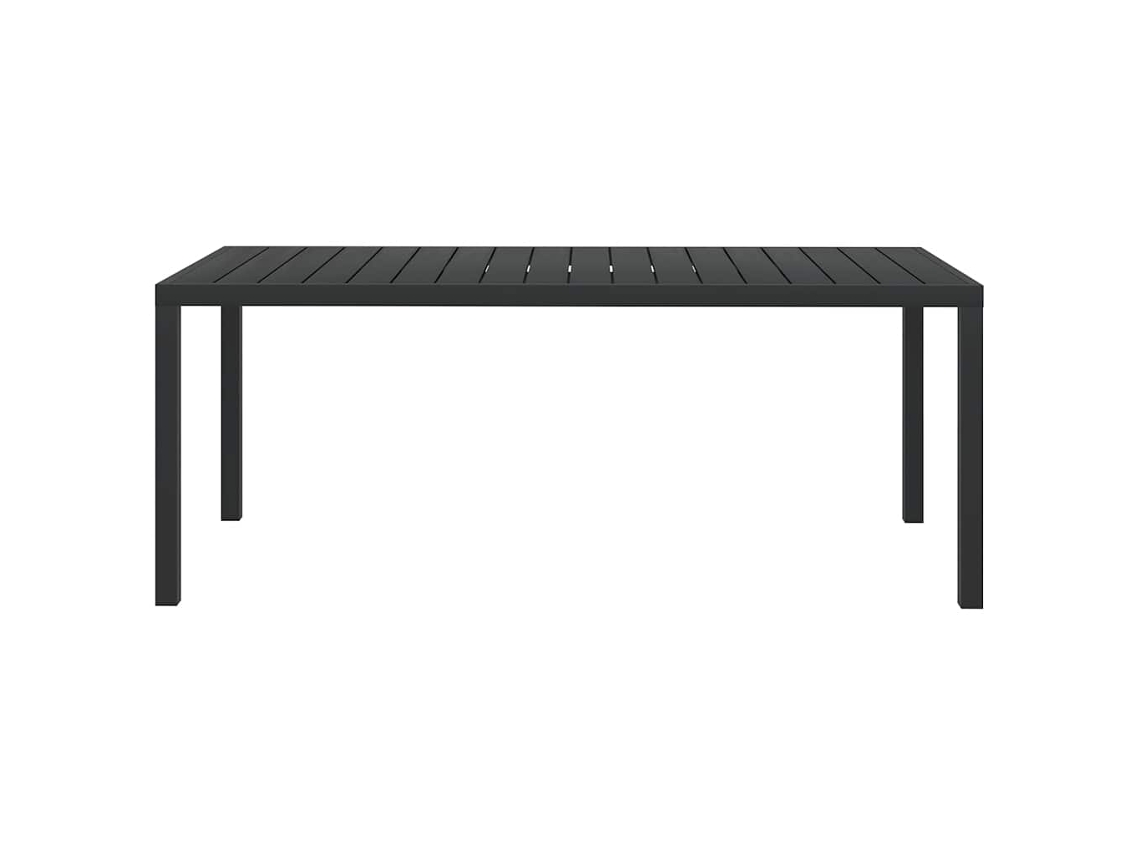 Mesa De Jardim Wpc E Alumínio Preto 185x90x74 Cm Resistente Ao Clima