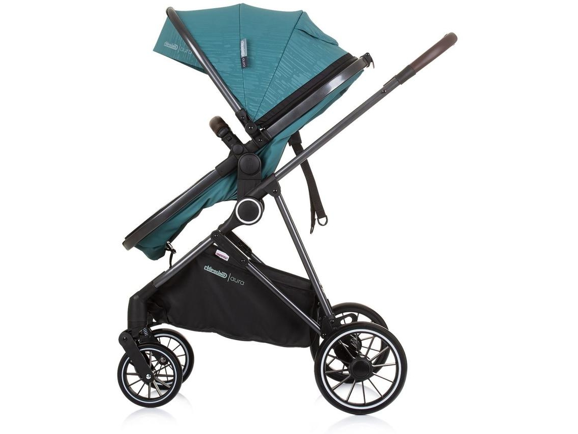 Carrinho De Bebê Conversível Aura Trio Até 22 Kg Da Chipolino Teal Preto