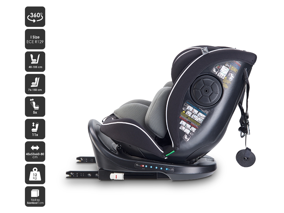 Cadeira Auto I Size 40 150 Cm Babygo Nova Ii Black