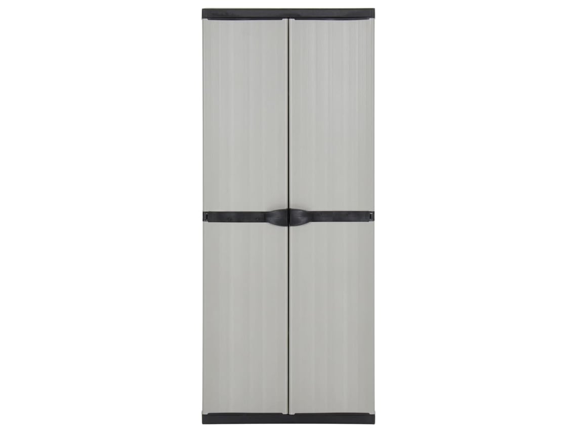 Armário Arrumação Jardim 3 Prateleiras 68X40X168Cm Cinza/Preto PANGSHIYUAN