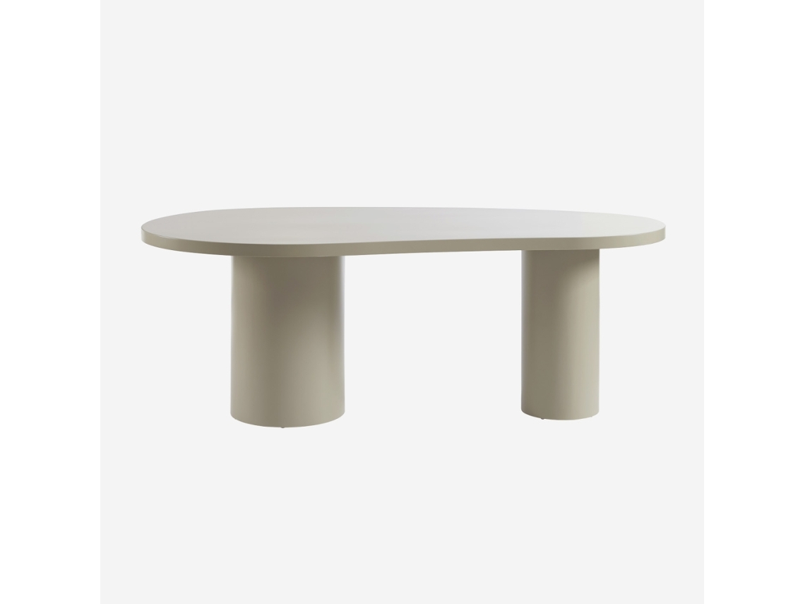 Mesa Jantar com Estrutura de Madeira, 8 Lugares, Bege Doce