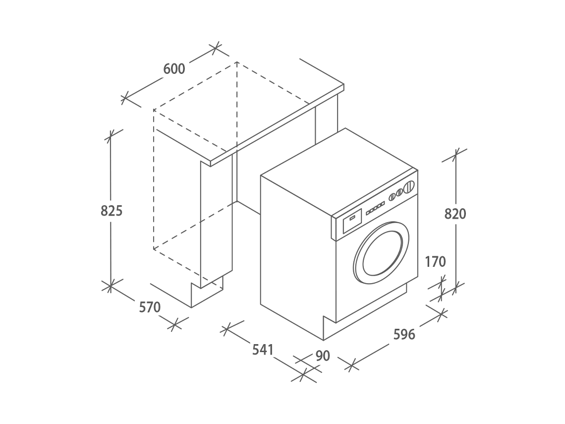 Máquina de Lavar Roupa Encastre CANDY CBW 48TW (8 kg - 1400 rpm - Branco)