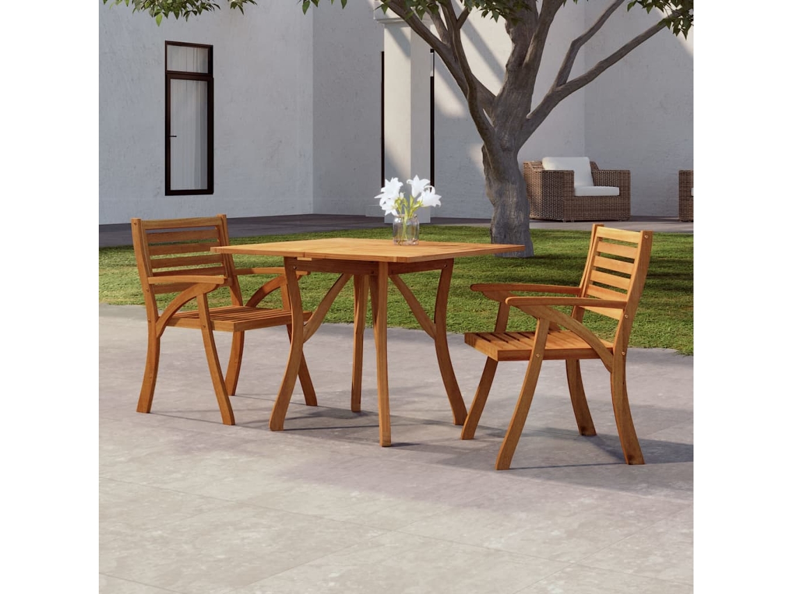 Mesa de jardim VIDAXL Marrom Madeira de acácia (85x85x75 cm)
