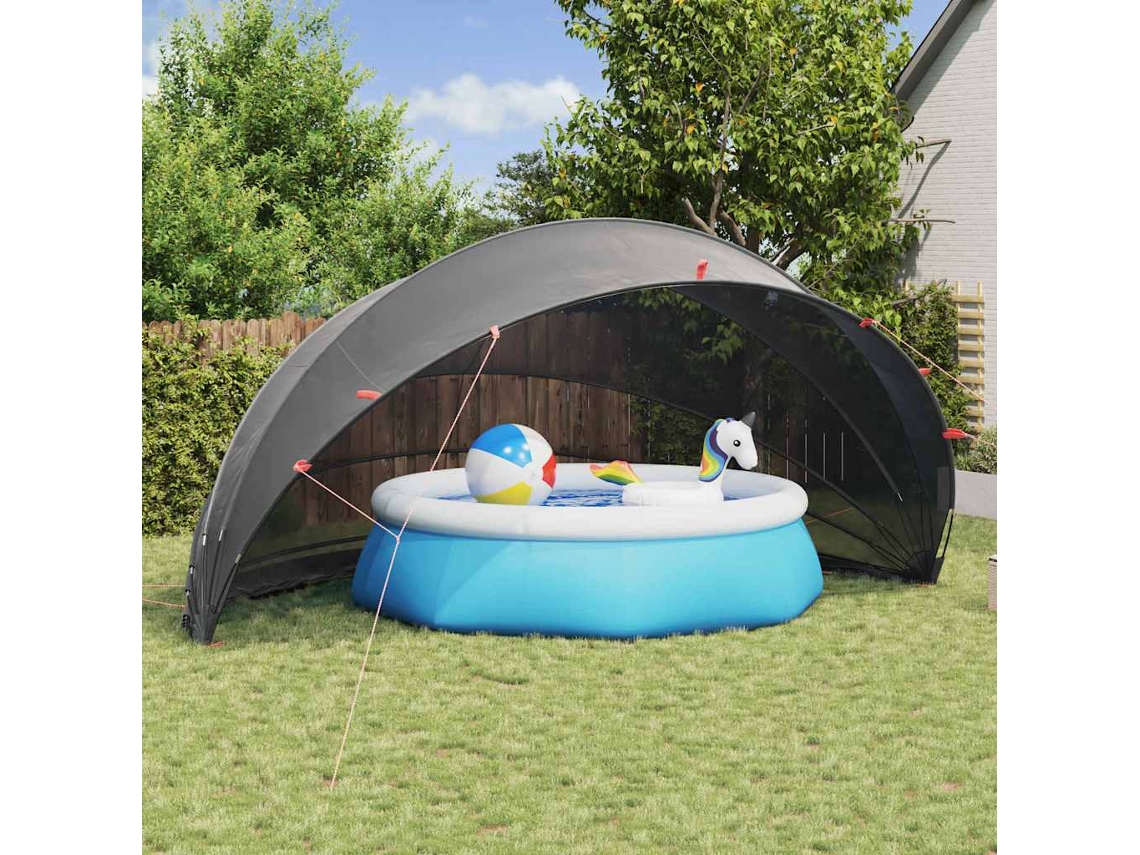 Enclosure De Piscina Vidaxl Preto Poliéster (592 X 590 X 275 Cm)