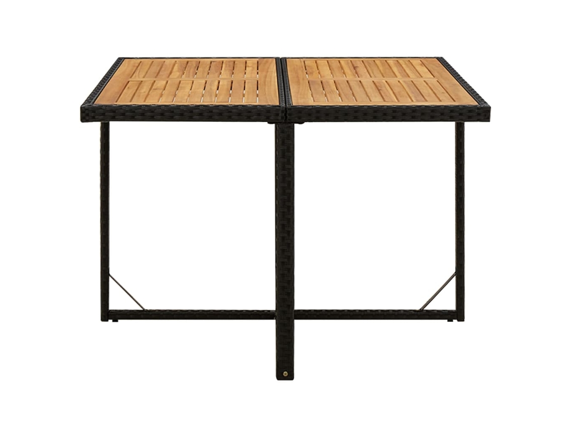 Mesa De Jardim 109x107x74cm Vime Pe E Acácia Preto Vidaxl