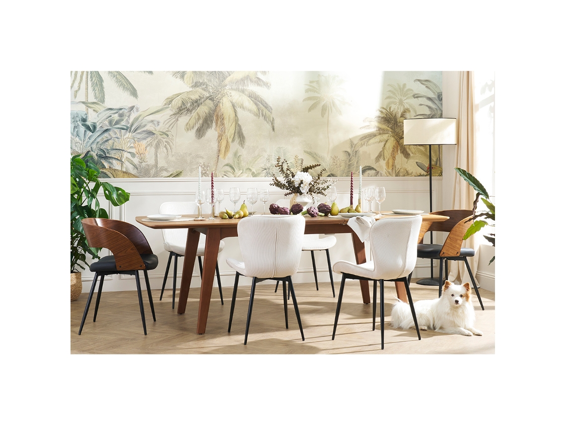 Mesa de jantar extensível design de nogueira L180-230 FIFTIES MILIBOO