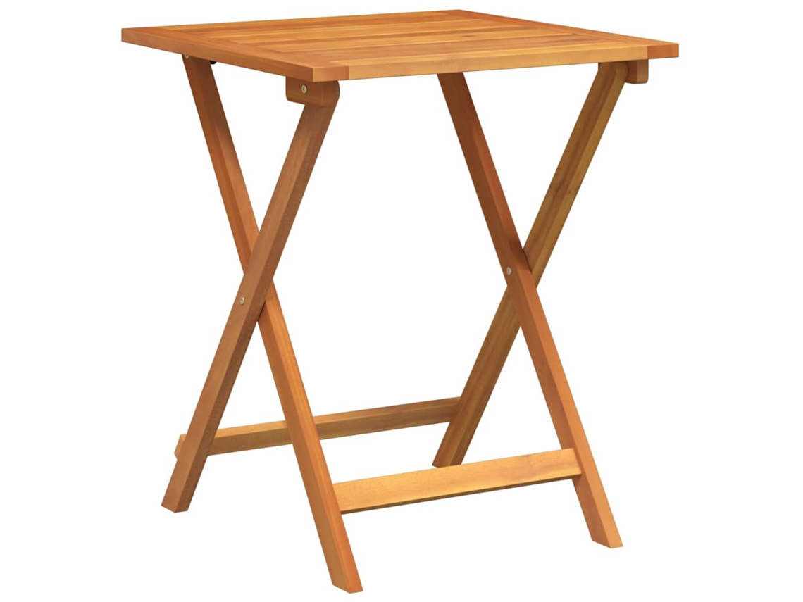 Mesa De Jardim Dobrável Madeira Acácia Maciça 60x60x72 Cm Natural