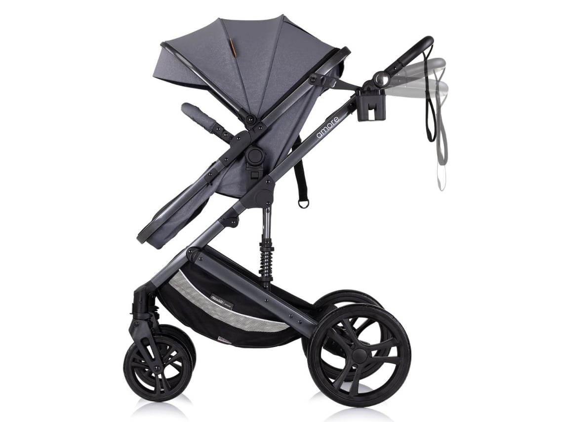 Carrinhos De Bebê Trio Conversível Amore Com Base Isofix Da Chipolino Até 22 Kg Cinza Nuvem
