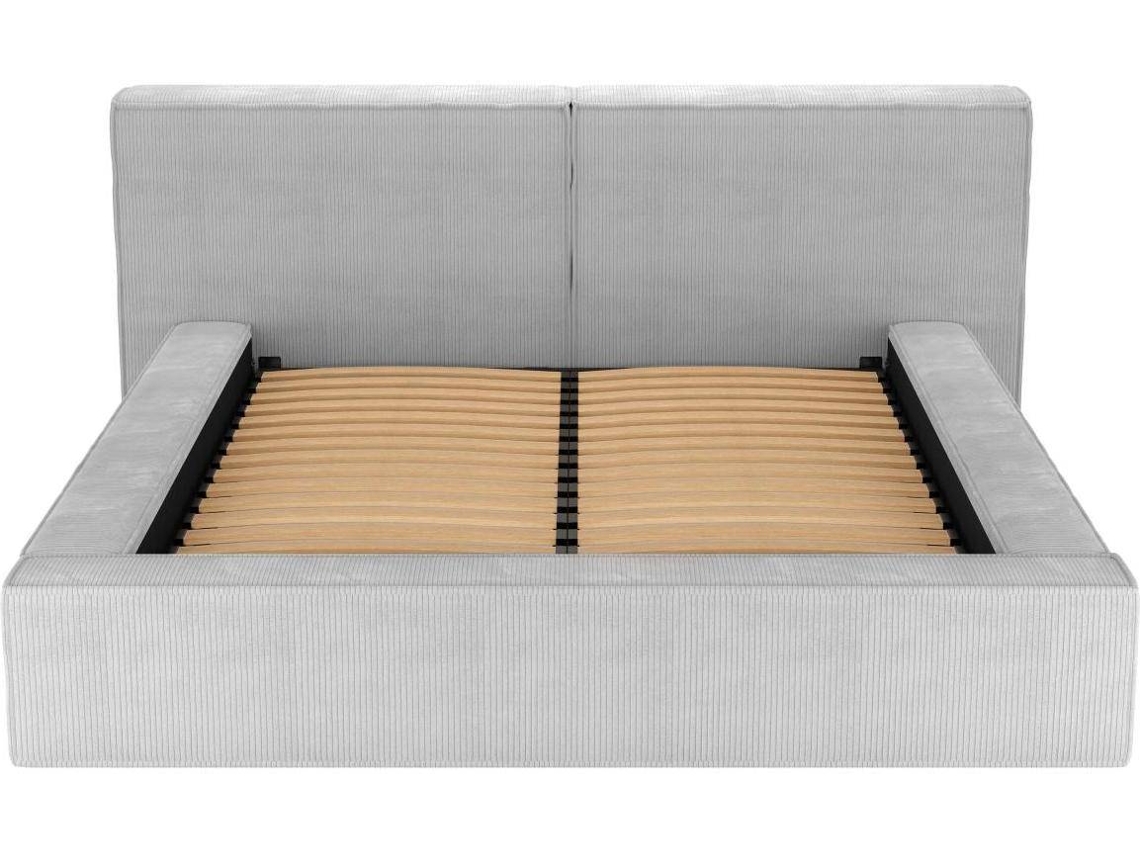 Cama com cofre TIMANO PASCAL MORABITO Cinzento claro 160x200 cm - Sem colchão - Com sommier