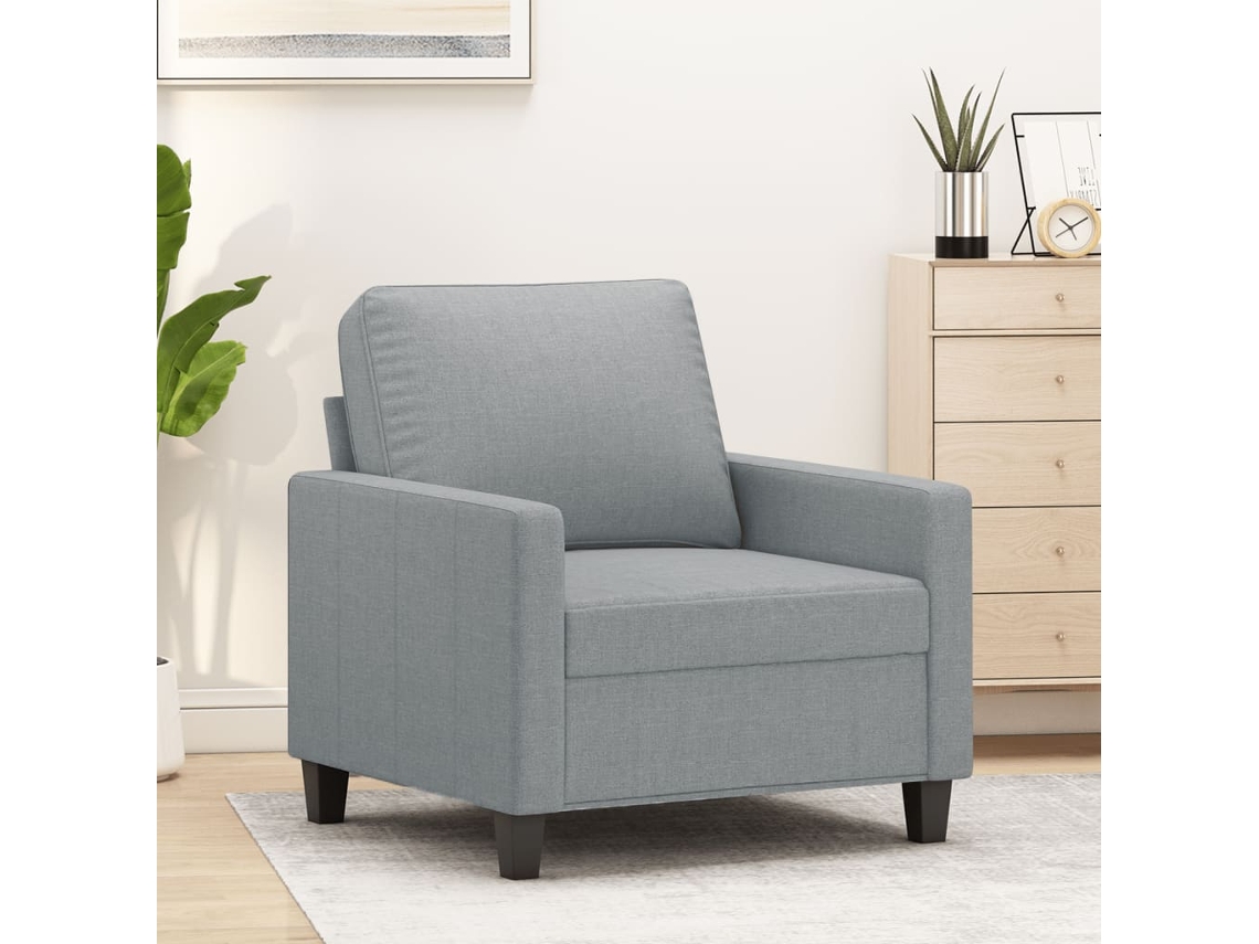 Poltrona tecido VIDAXL cinzento-claro (60 cm)