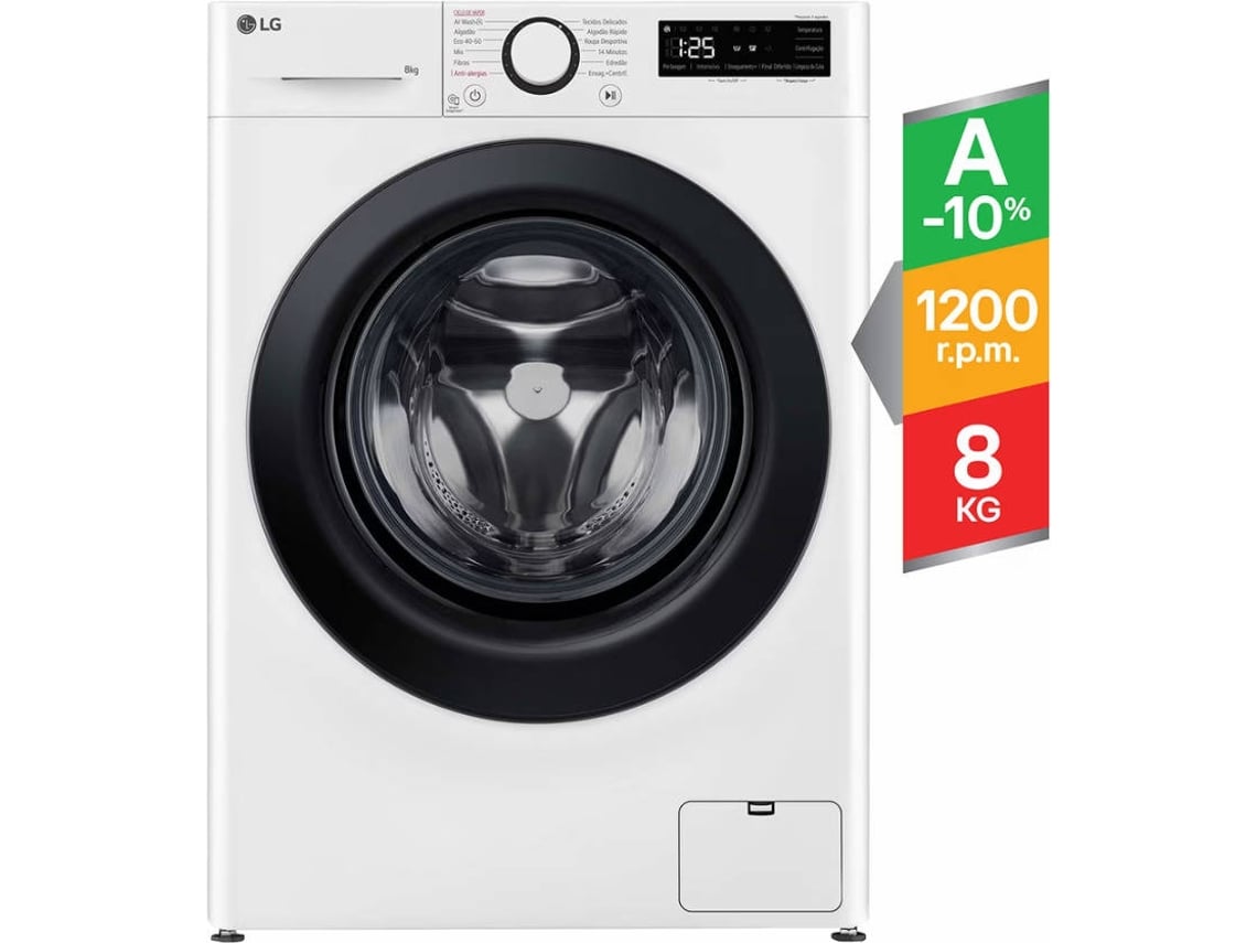Máquina de Lavar Roupa LG F2WR5S8S6W (8 kg - 1200 rpm - Branco)