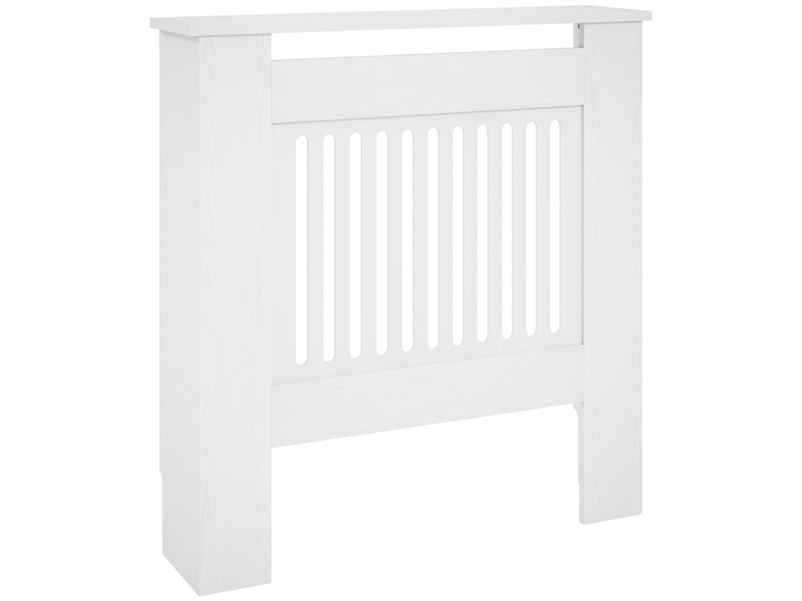 Tampa do radiador com lâminas horizontais, decoração branca para sala de estar e quarto, 78 x 19 x 81 cm Liptaptyn