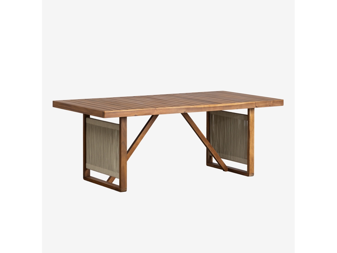 SKLUM Mesa de Jantar Retangular em Madeira de Acácia 200X100 Cm Nayely Madeira de Acácia Castanho Acácia