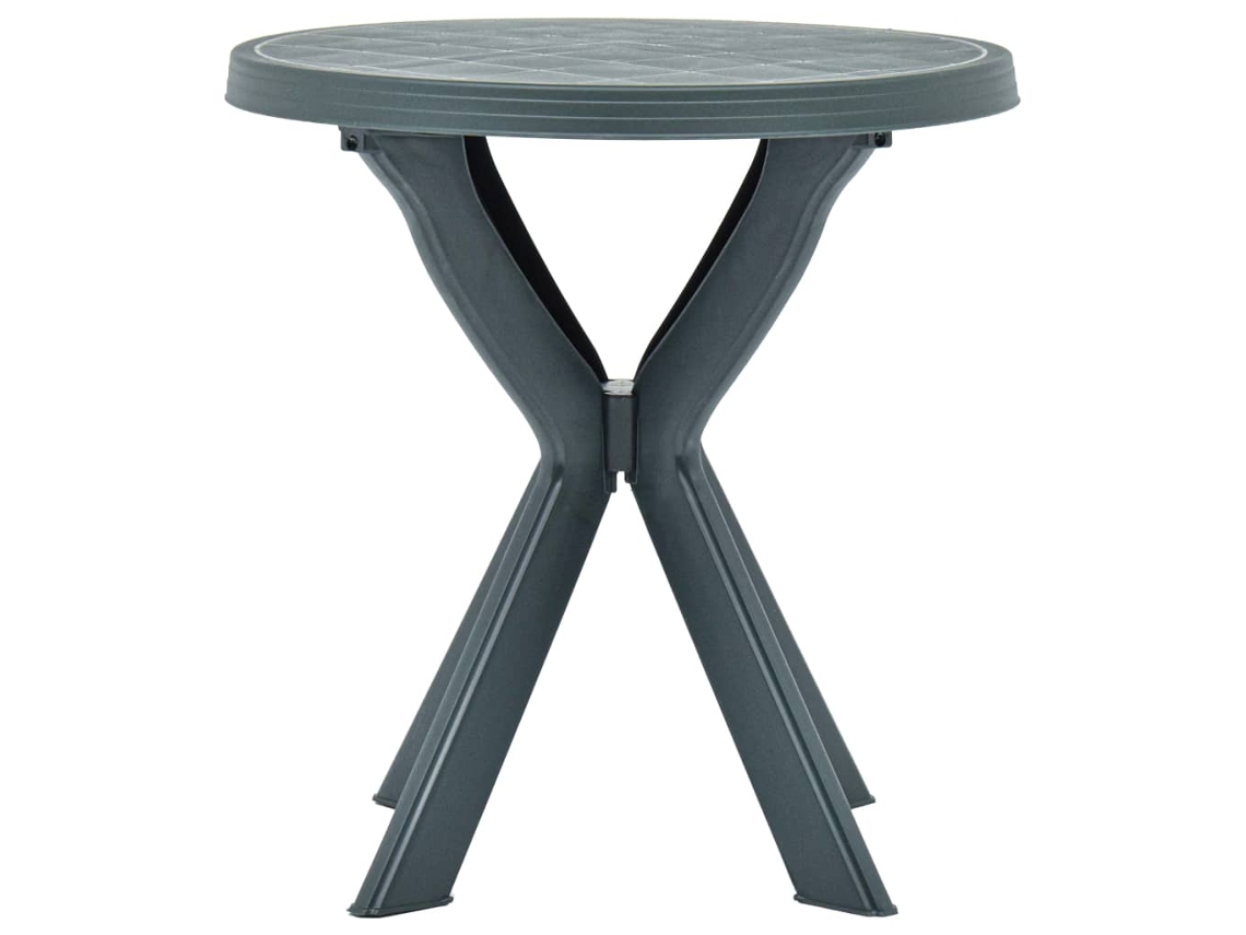 Mesa De Jardim Plástico Verde Ø70 Cm Resistente Às Intempéries