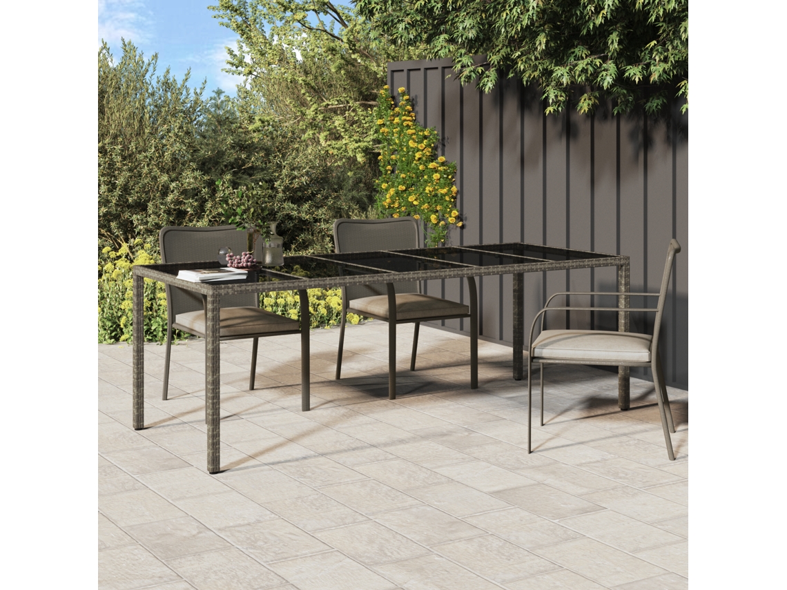 Mesa De Jantar Jardim Cinza Vime Pe Vidaxl Cinza Vime Pe (250 X 100 X 75 Cm)