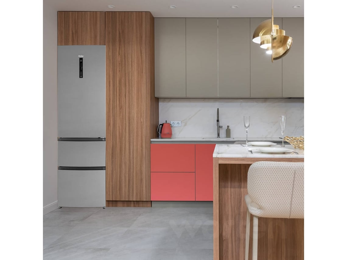 Frigorífico Combinado HAIER HTR3619ENMN (No Frost - 190.5 cm - 348 L - Inox)