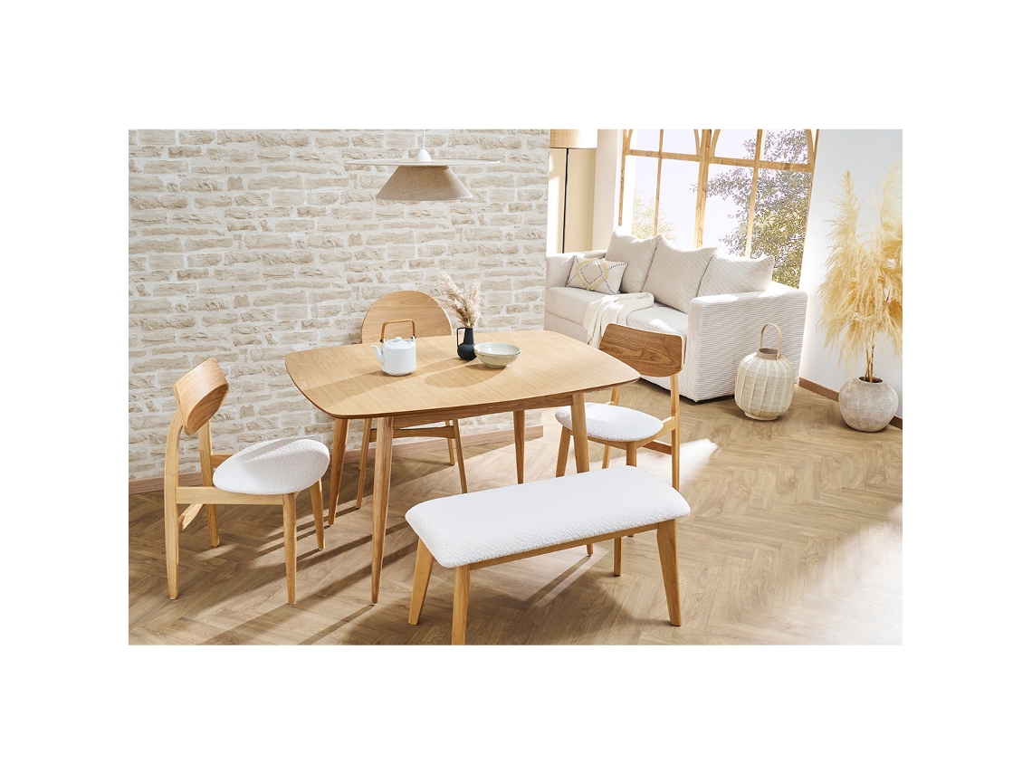 Mesa de jantar extensível em cinza natural L90-130 cm NORDECO MILIBOO