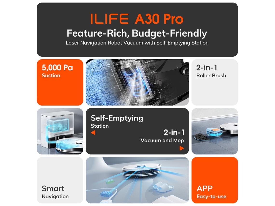 Aspirador Robot, Autoesvaziamento, Controle Inteligente, Ue Oem