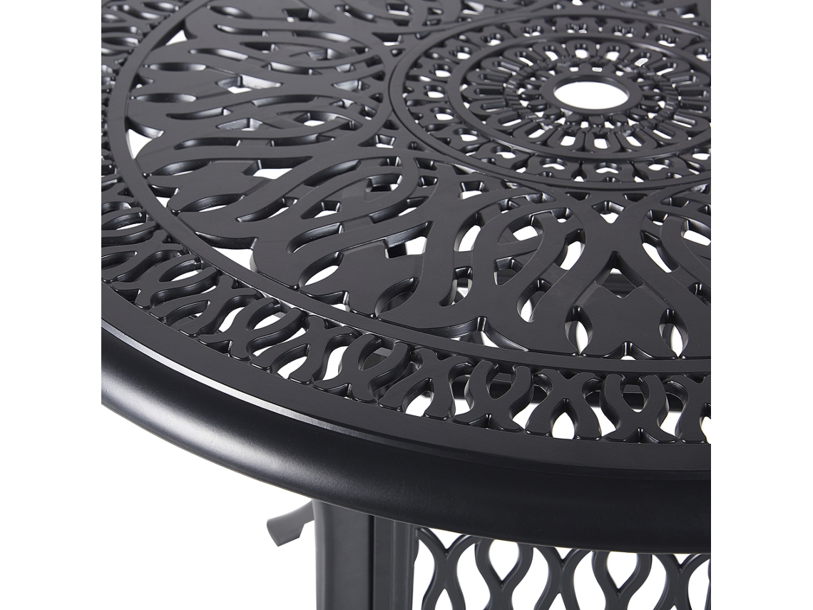 Mesa de refeições para 4 pessoas BELIANI Ancona de Alumínio Preto 90x90x72