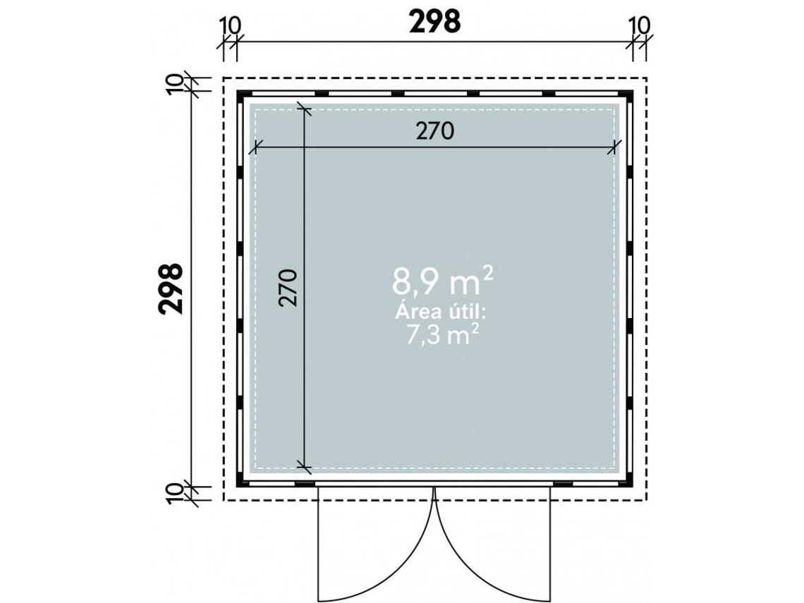 Abrigo de Jardim metálico NH8 | Branco / Branco | 298 x 298 - NOVO HABITAT