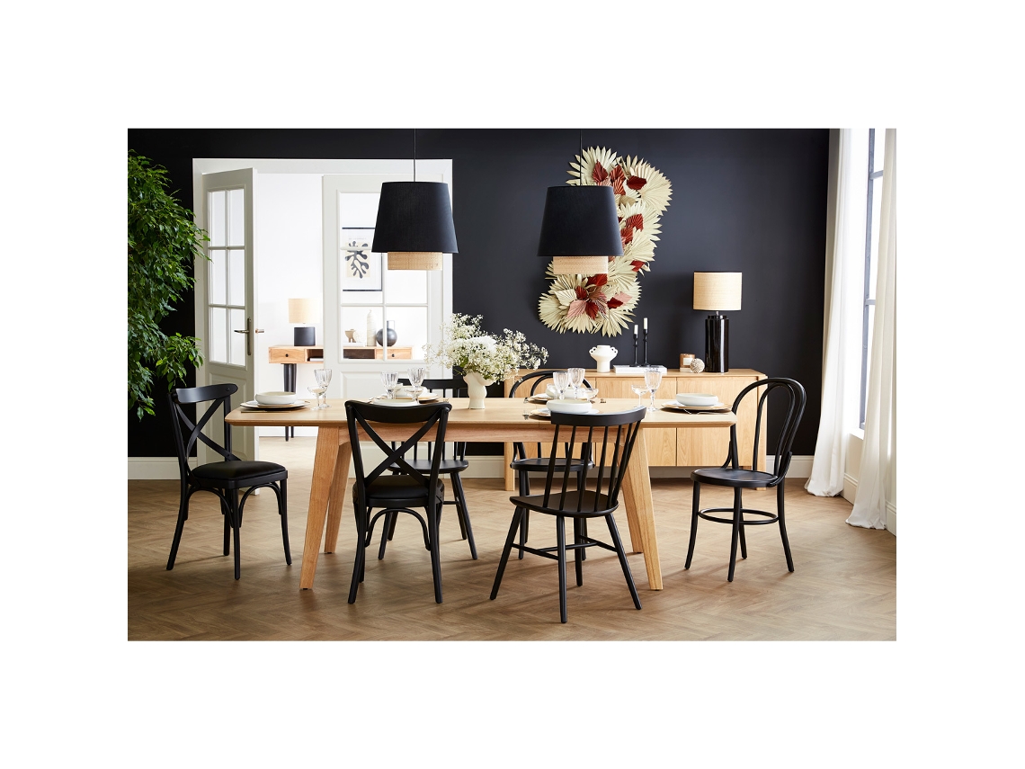 Mesa extensível nórdica de contraplacado de carvalho 180-230cm FIFTIES MILIBOO