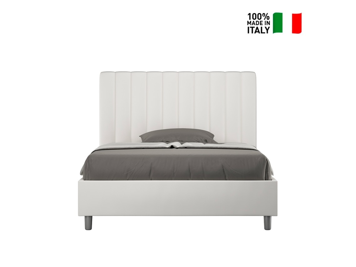 Cama francesa e meio contêiner 120x200 imitação de couro Agueda P1