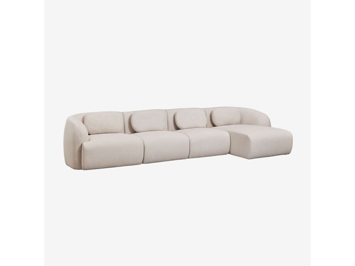 Sofá Modular Chaise Longue Direito De 4 Peças Em Chenille Coquette Poliéster Sklum