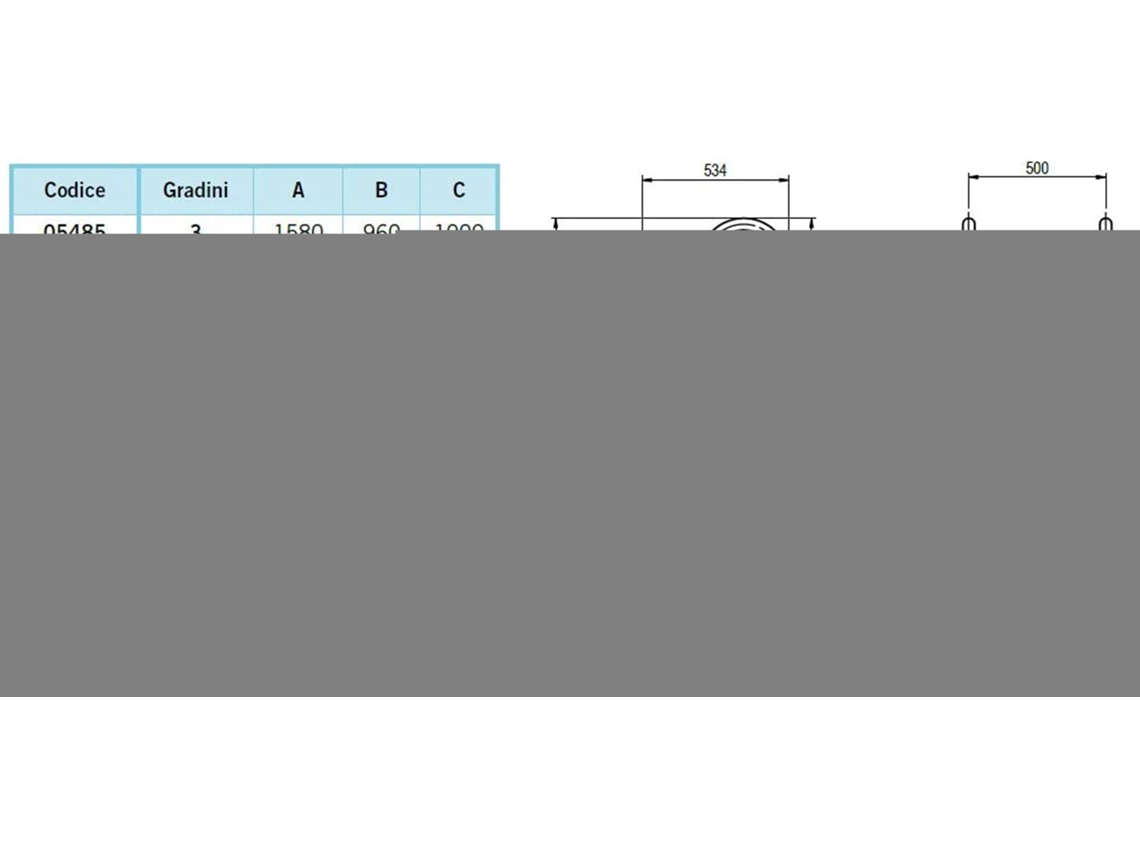 Escada Modelo Misto Astralpool 3 Degraus Modelo Luxe