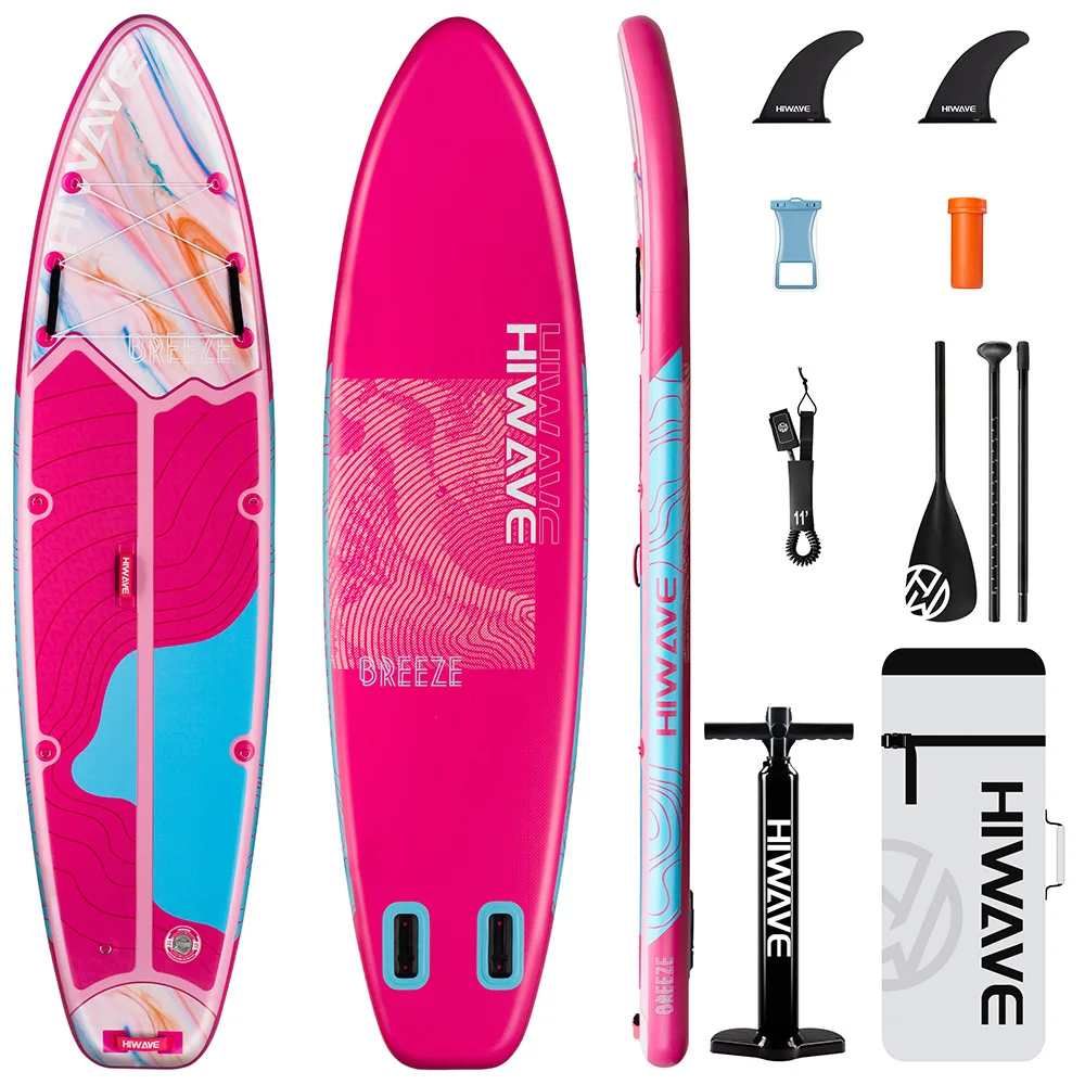 Prancha De Paddle Inflã¡vel, Pvc Durã¡vel, Capacidade De 385 Lbs, Rosa Oem