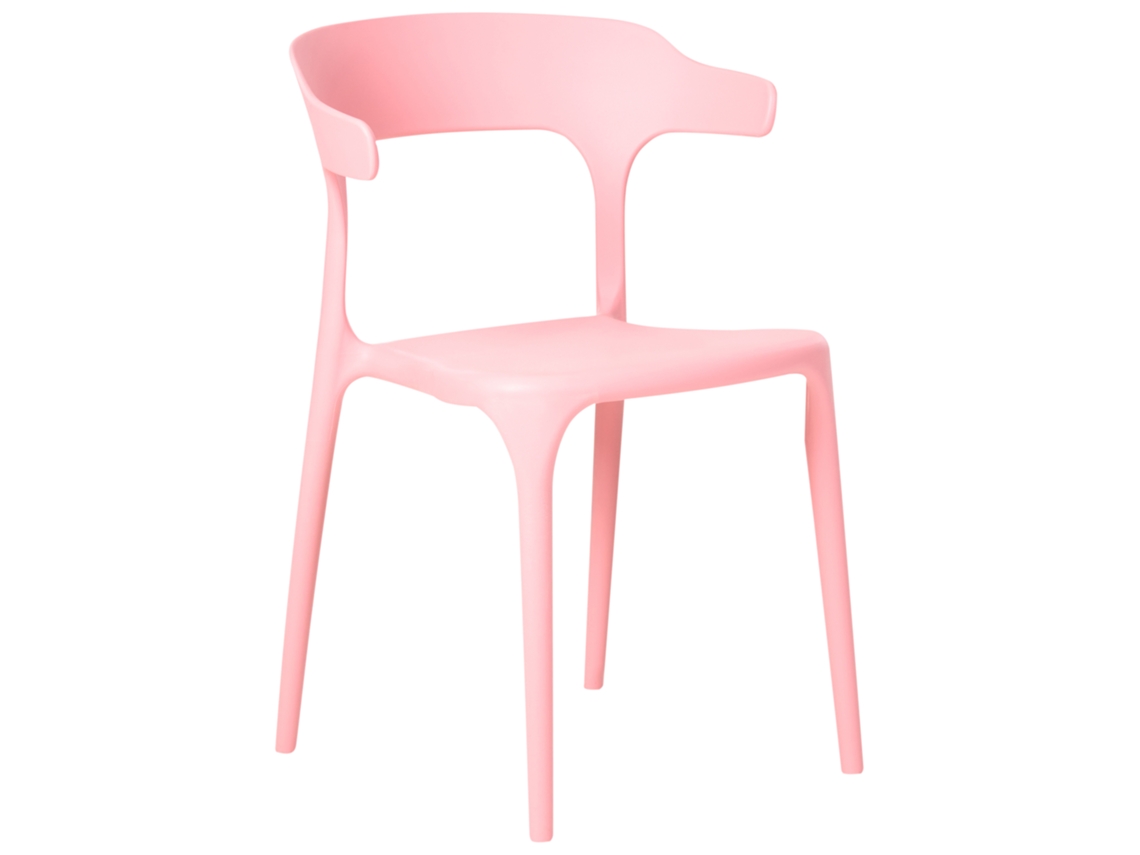 Conjunto 4 Cadeiras de Jantar para Interior e Exterior Beliani Gubbio Rosa Polipropileno 50x49x76
