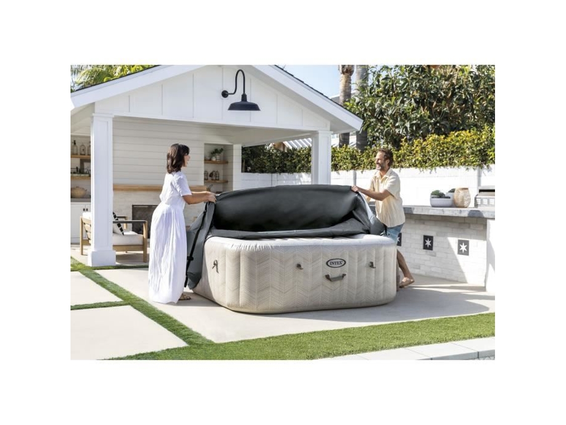 Cobertura Térmica Intex Purespa Quadrado 6 Lugares Evita A Perda De Calor