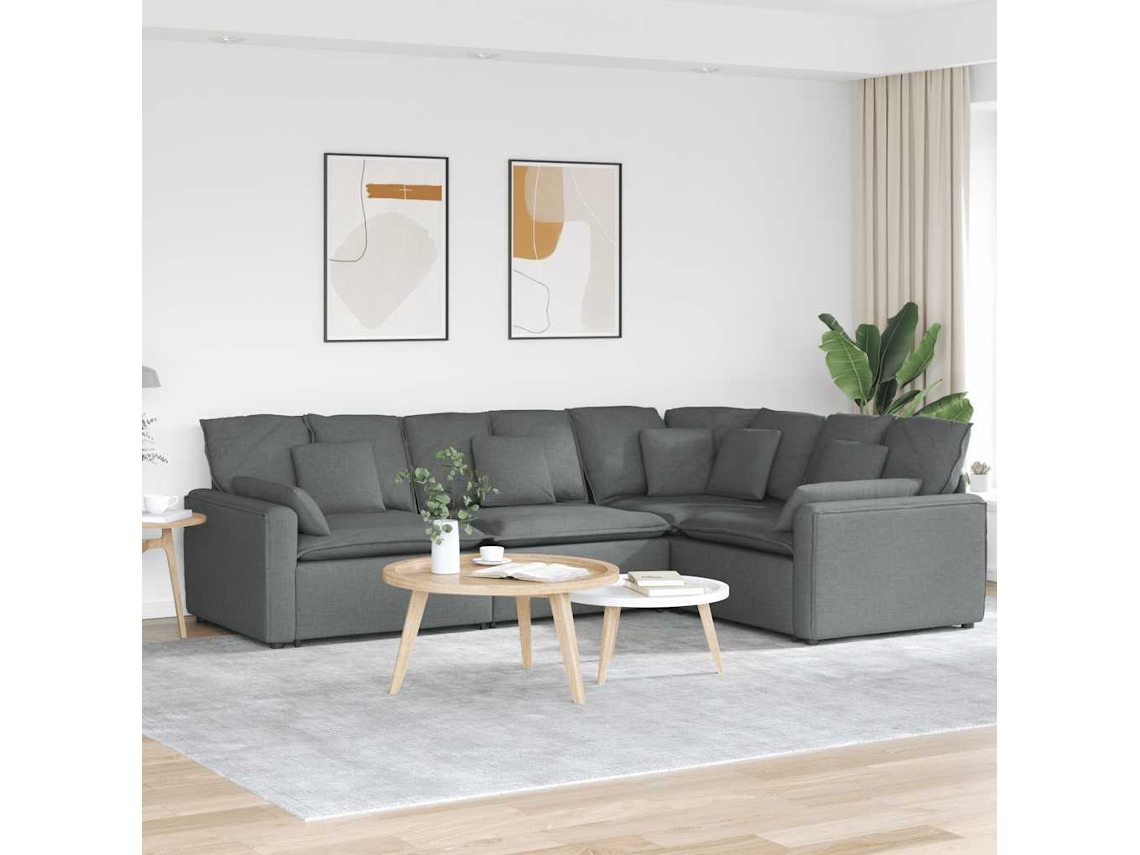 Sofá Modular Vidaxl Cinzento Tecido