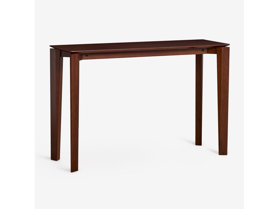 Consola Retangular 120x40 Cm Em Mdf Com Chapa De Nogueira Tanzânia Mdf Folheado De Nogal Castanho Nogal Oscuro Sklum