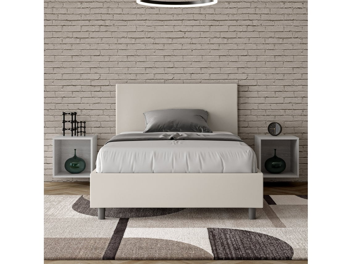Cama de Corpo e Meio Sem Estrado Estofada AdeleITYHOME (120 x 190 cm - Painéis de Melamina e Couro Sintético)