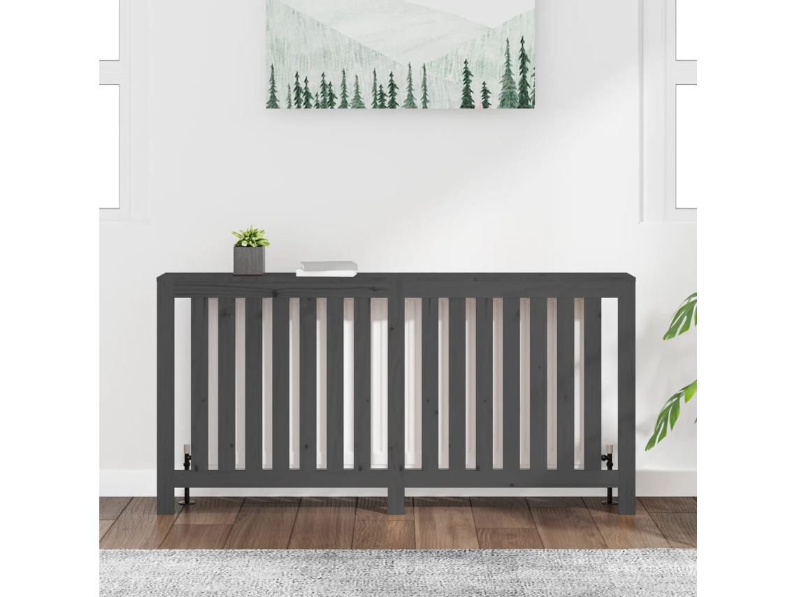 Cobertura De Radiador 169x19x84 Cm Pinho Maciço Cinza Haochrymec