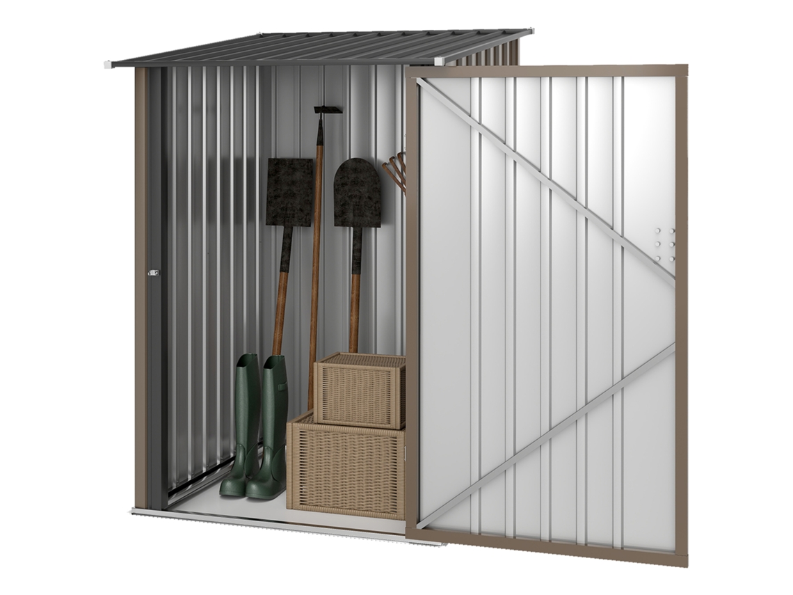 Casinha De Jardim Em Aço, 100 X 103 X 160 Cm, Marrom Btforus