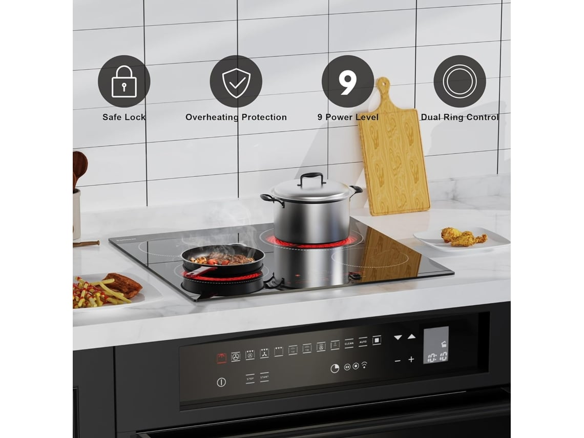 Fogão Elétrico Cerâmico Karinear, 4 Zonas De Cozimento, Potência De 6600w, Controle Touch Oem