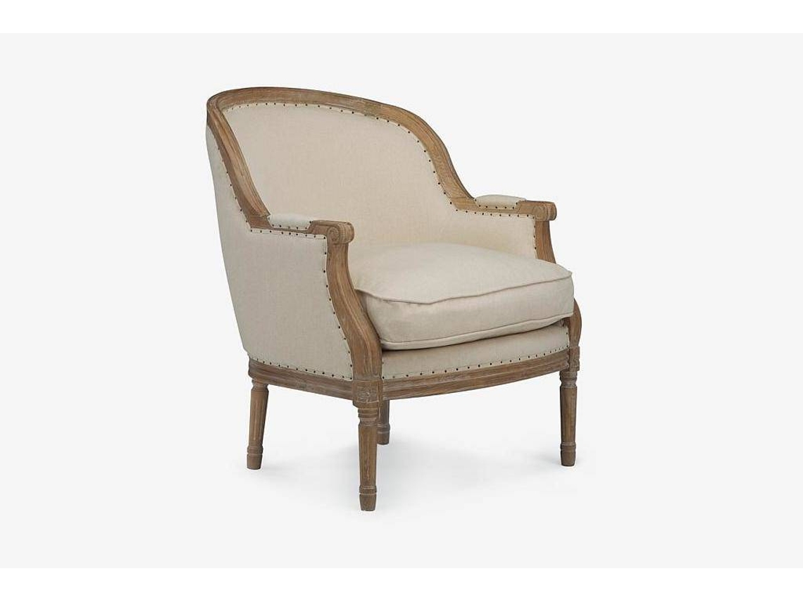 Poltrona Bergère Alienor VENTE-UNIQUE (Creme - Tecido e Veludo - 72x78x89.5 cm)