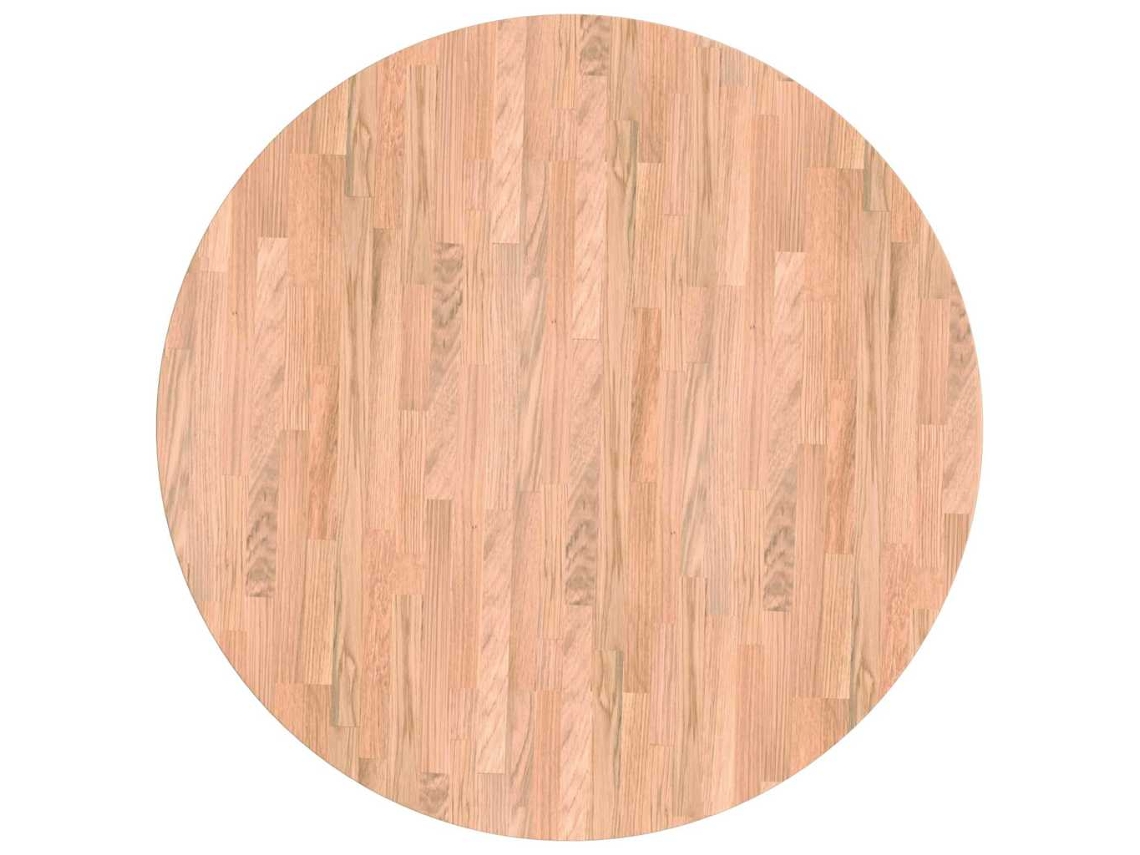 Tampo De Mesa De Carvalho Sólido Ø 80x2.5 Cm Castanho Claro