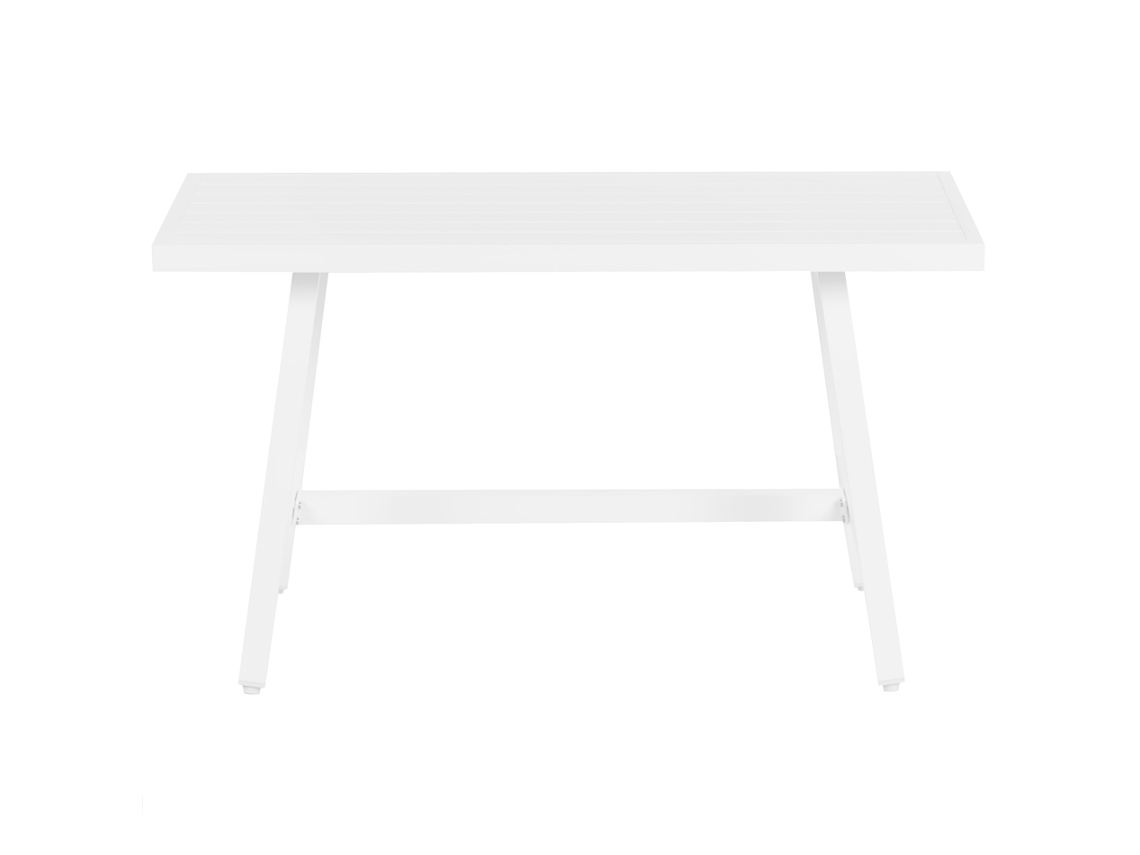 Mesa de Jardim BELIANI Fratte de Alumínio Branco 64X120X65