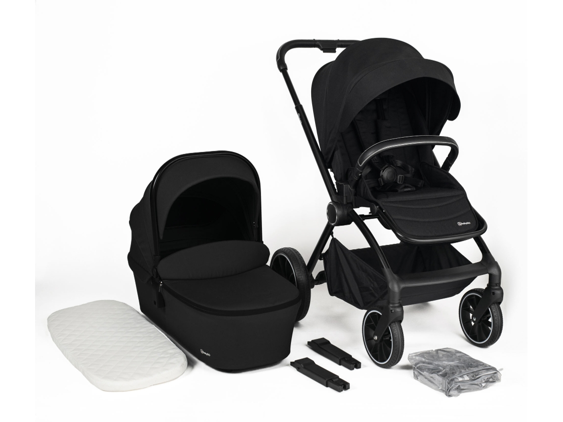 Carrinho De Bebé Com Alcofa 2 In 1 Babygo Harmony Black