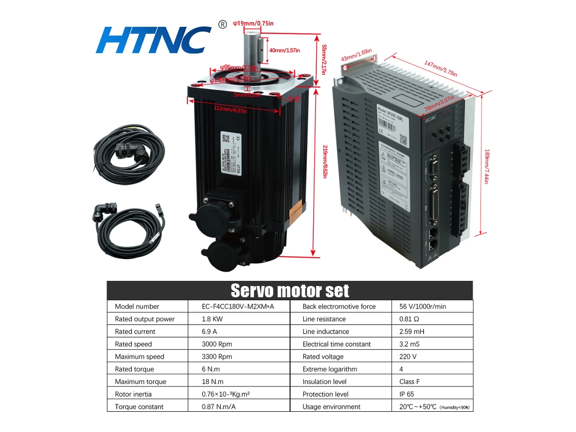 Motor Servo De Alta Velocidade, Potência De 1800w, Velocidade De 3000rpm, 1.8kw 6nm 3000rpm