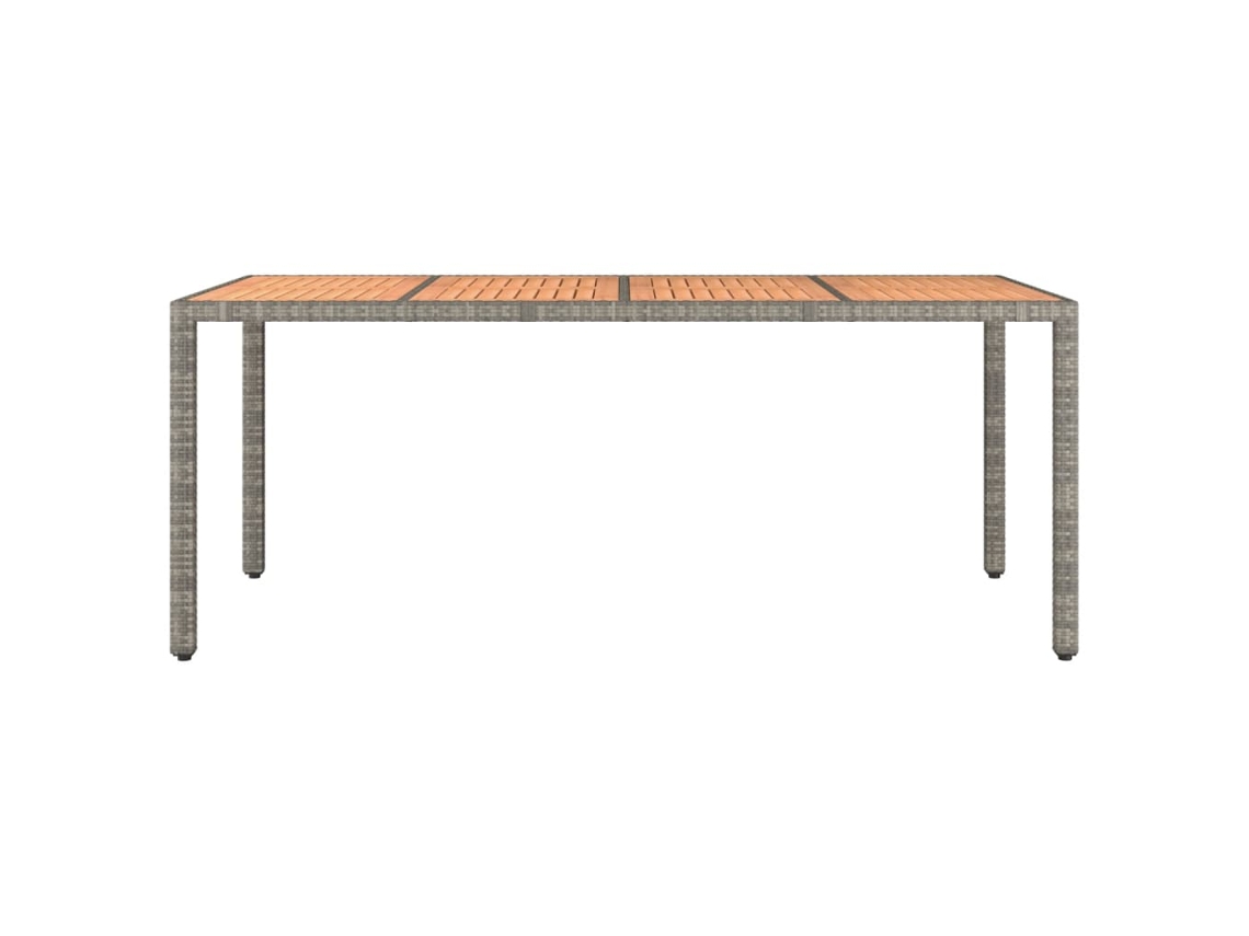 Mesa Jardim Vime Pe/acácia Maciça 190x90x75cm Cinza