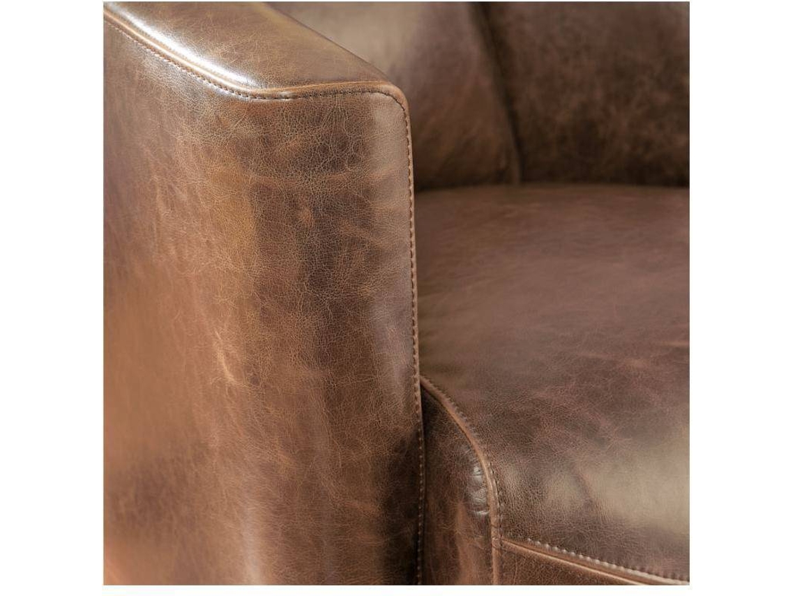 Poltrona Clássica Florentin VENTE-UNIQUE (Castanho Chocolate - Pele - 78.5x85.5x73 cm)