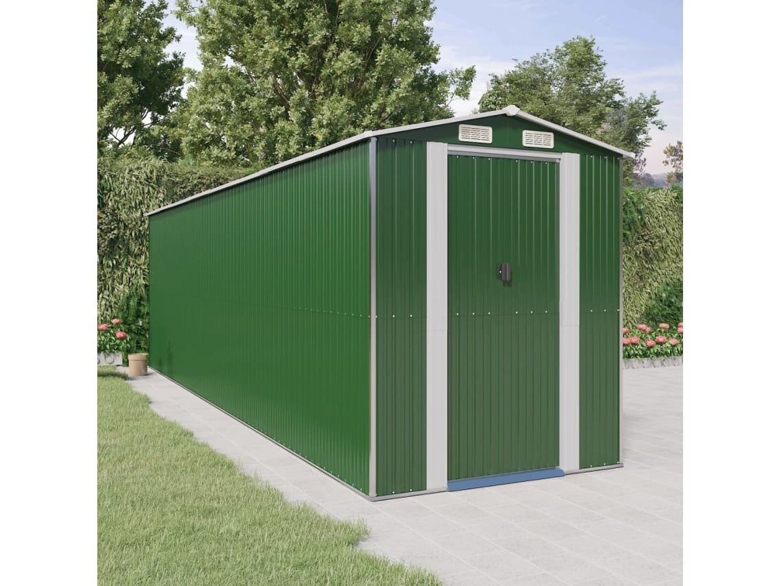 Abrigo de Metal VIDAXL Verde Aço (192x689x223 cm)