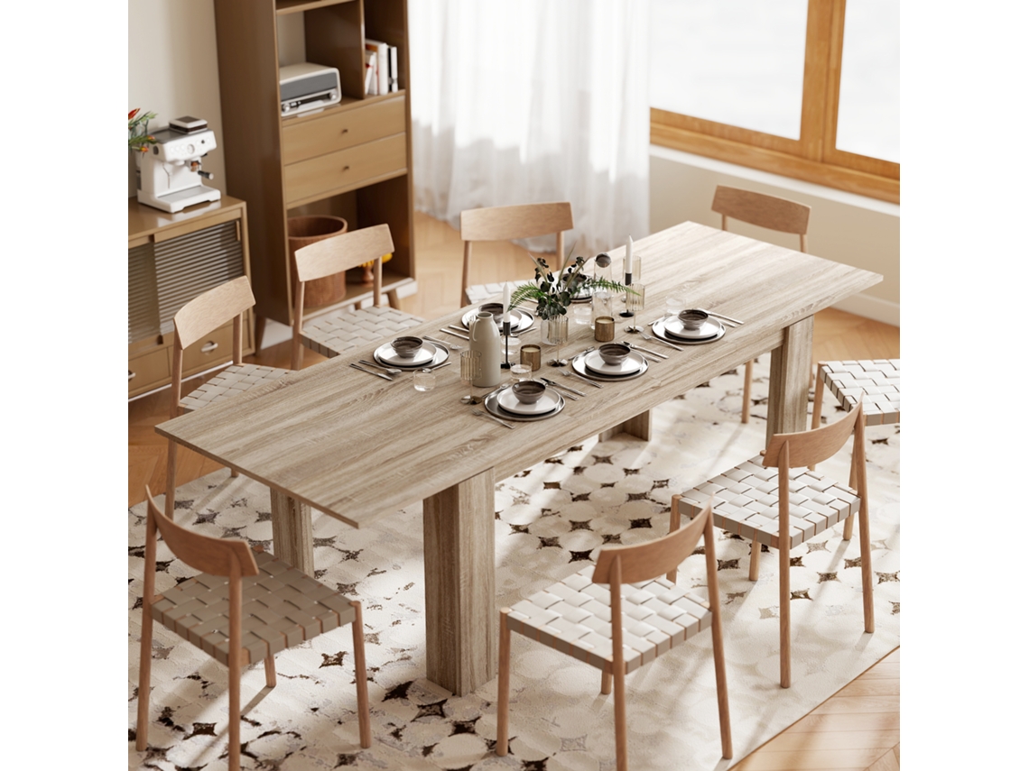 Mesa De Jantar Extensível 180 260cm Para 6 10 Pessoas De Madeira