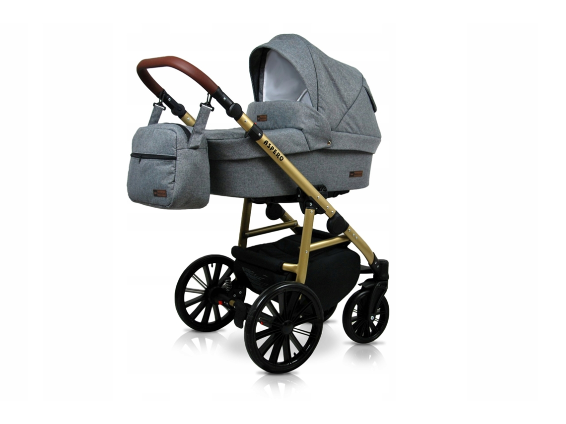 Carrinho de Bebé Multifuncional BABYLUX ASPERO 4 Em 1 -Grey flex - Ajustável e dobrável Construção leve em alumínio - Reversibilidade - Acessórios