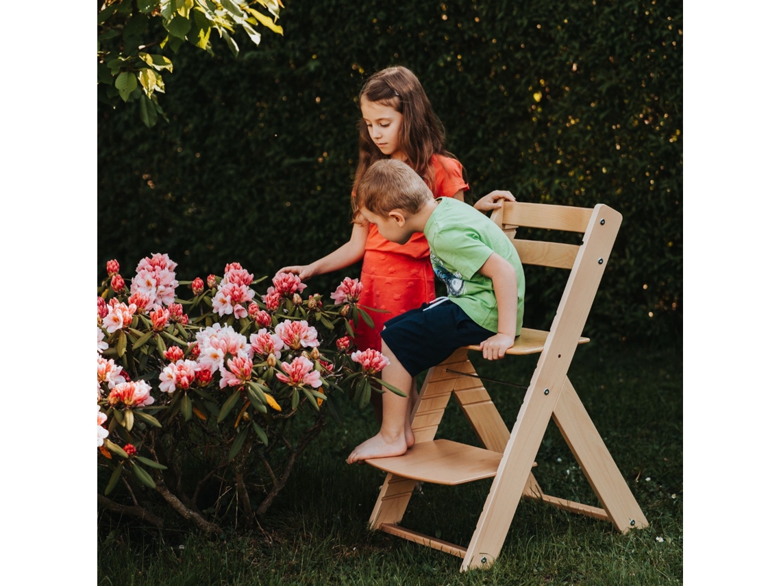 Cadeira alta infantil LUCA natural e branca BENLEMI