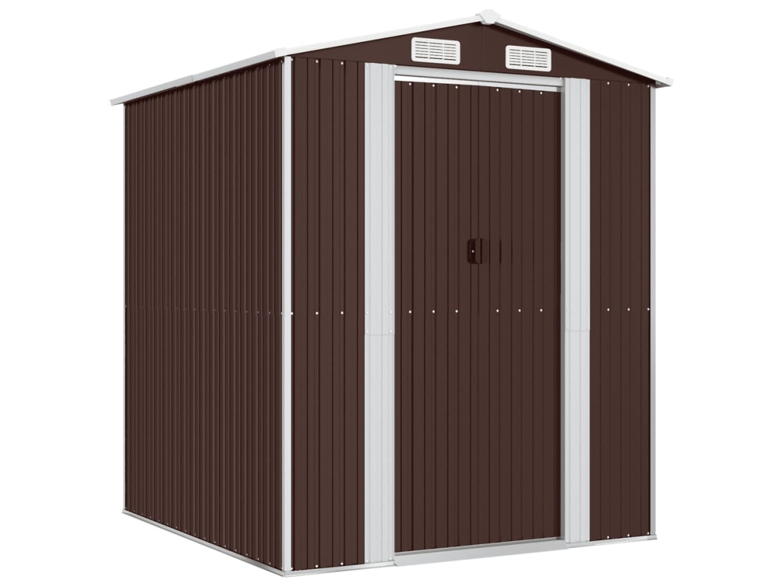 Abrigo MAISON EXCLUSIVE 192x191x223 cm Aço Galvanizado Castanho-Escuro